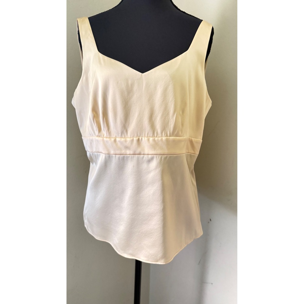 Sleeveless Silk Top V-Neck Dressy Tank Blouse Party Elegant Size 12 - Picture 3 of 9